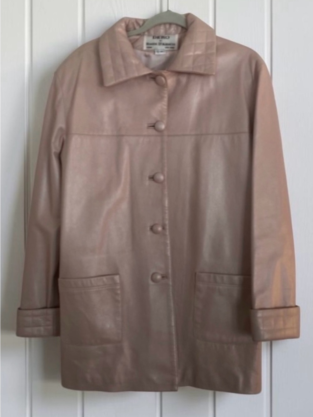 VTG Dero by Rocco D’Amelio Pink Leather Car Coat Jacket Size M